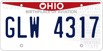 OH license plate GLW4317