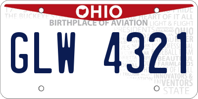 OH license plate GLW4321