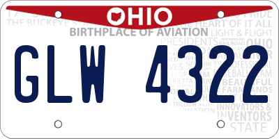 OH license plate GLW4322
