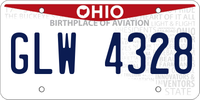 OH license plate GLW4328