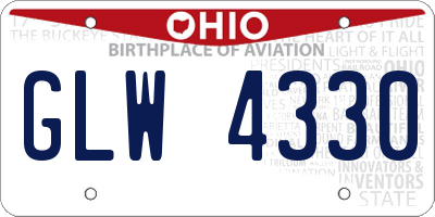 OH license plate GLW4330