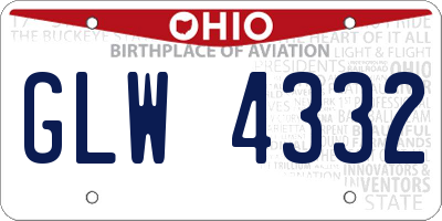 OH license plate GLW4332