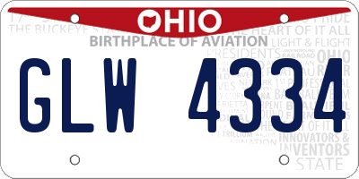 OH license plate GLW4334
