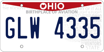 OH license plate GLW4335