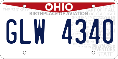 OH license plate GLW4340