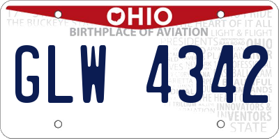 OH license plate GLW4342