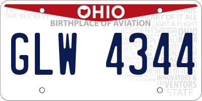 OH license plate GLW4344