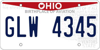 OH license plate GLW4345
