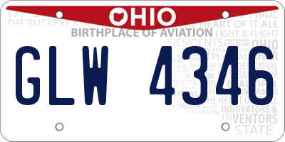 OH license plate GLW4346