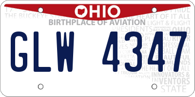 OH license plate GLW4347