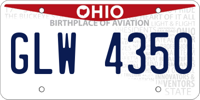 OH license plate GLW4350