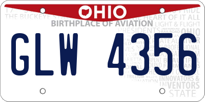 OH license plate GLW4356