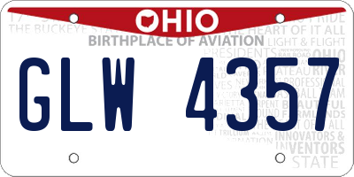 OH license plate GLW4357