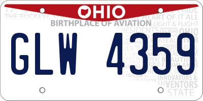 OH license plate GLW4359