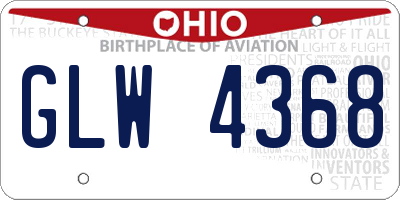 OH license plate GLW4368