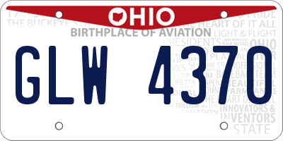 OH license plate GLW4370