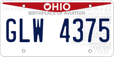 OH license plate GLW4375