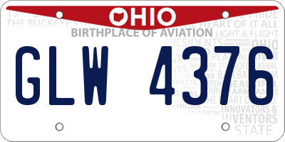 OH license plate GLW4376