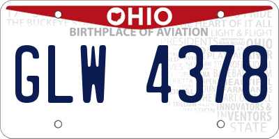 OH license plate GLW4378