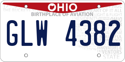 OH license plate GLW4382