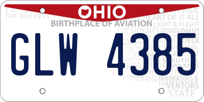 OH license plate GLW4385