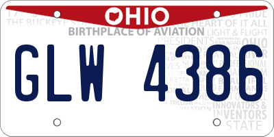 OH license plate GLW4386