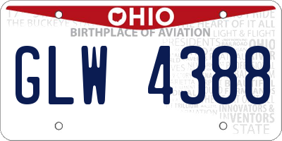 OH license plate GLW4388