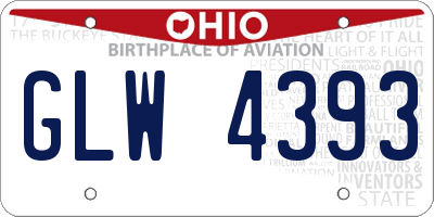OH license plate GLW4393