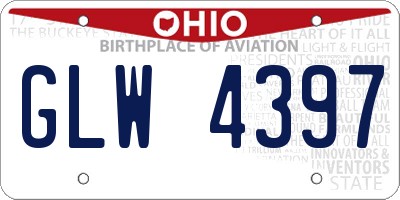 OH license plate GLW4397