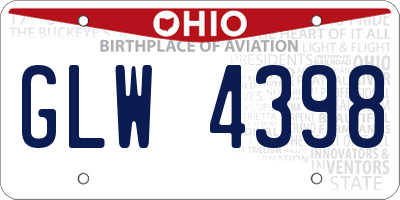 OH license plate GLW4398