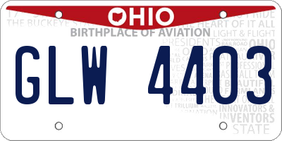 OH license plate GLW4403