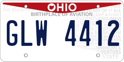 OH license plate GLW4412