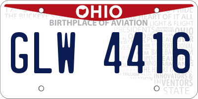 OH license plate GLW4416