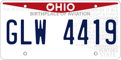 OH license plate GLW4419