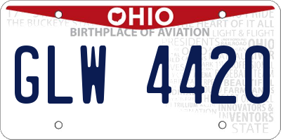 OH license plate GLW4420
