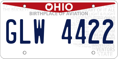 OH license plate GLW4422