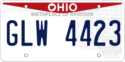 OH license plate GLW4423