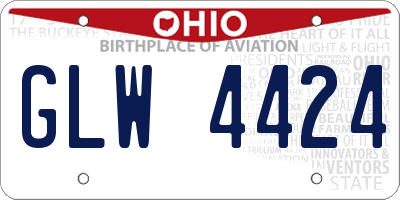 OH license plate GLW4424
