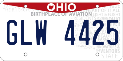 OH license plate GLW4425