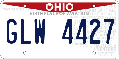 OH license plate GLW4427