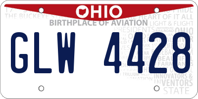 OH license plate GLW4428