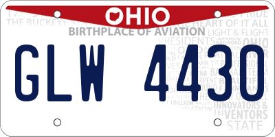 OH license plate GLW4430