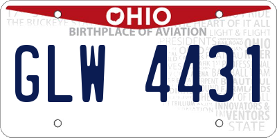 OH license plate GLW4431