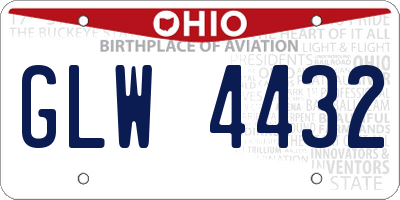 OH license plate GLW4432