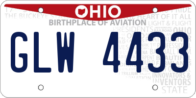 OH license plate GLW4433