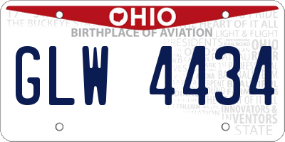 OH license plate GLW4434
