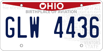 OH license plate GLW4436