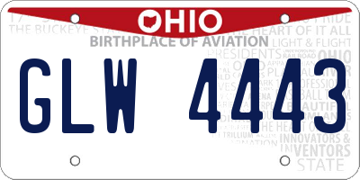 OH license plate GLW4443