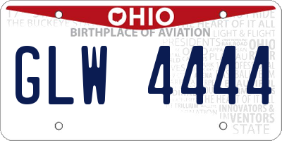 OH license plate GLW4444