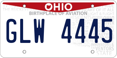 OH license plate GLW4445